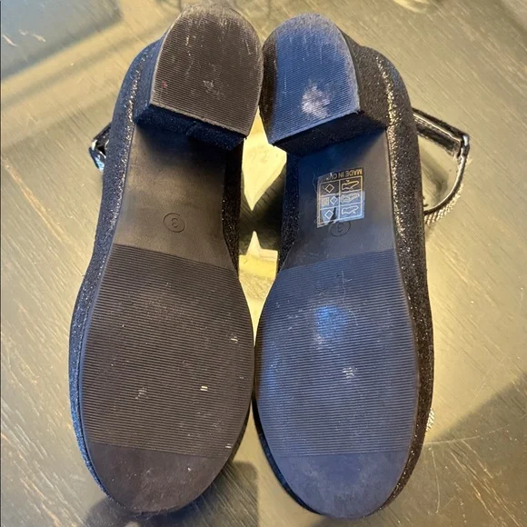 Sparkly Black Mary Jane Shoes with Silver Bow - Picture 5 of 6